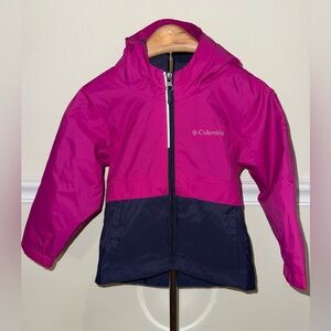 Columbia Rain Zilla II Jacket in pink and navy, size 3T